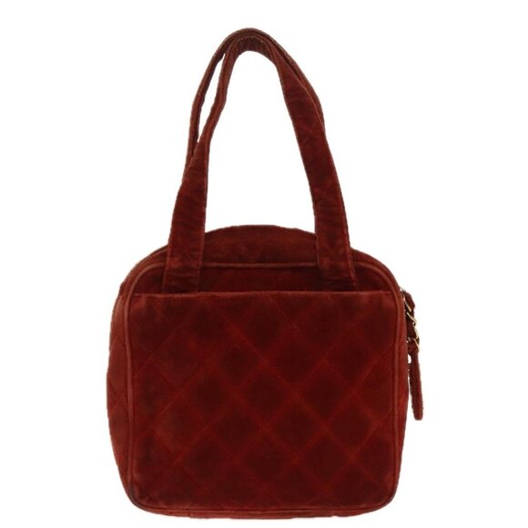 CHANEL Matelasse Hand Bag Velor Orange Gold CC Auth - Picture 11 of 15